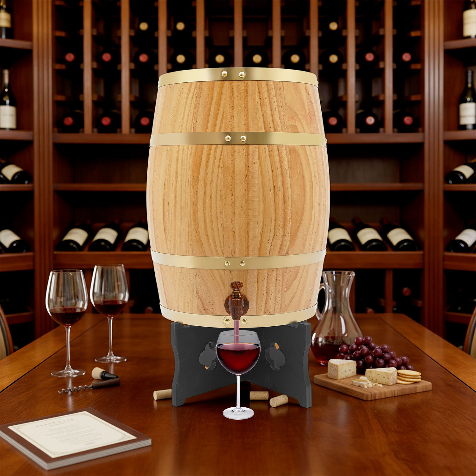 Wine Beer And Cider - 20L/5.28Gal Wood Color Wine Barrel, Wood