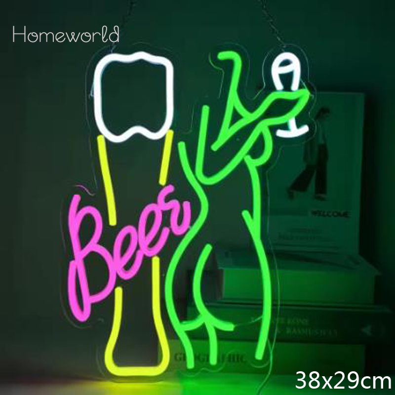 Wine In Beer Store - Beer Women's Body Neon Light sign