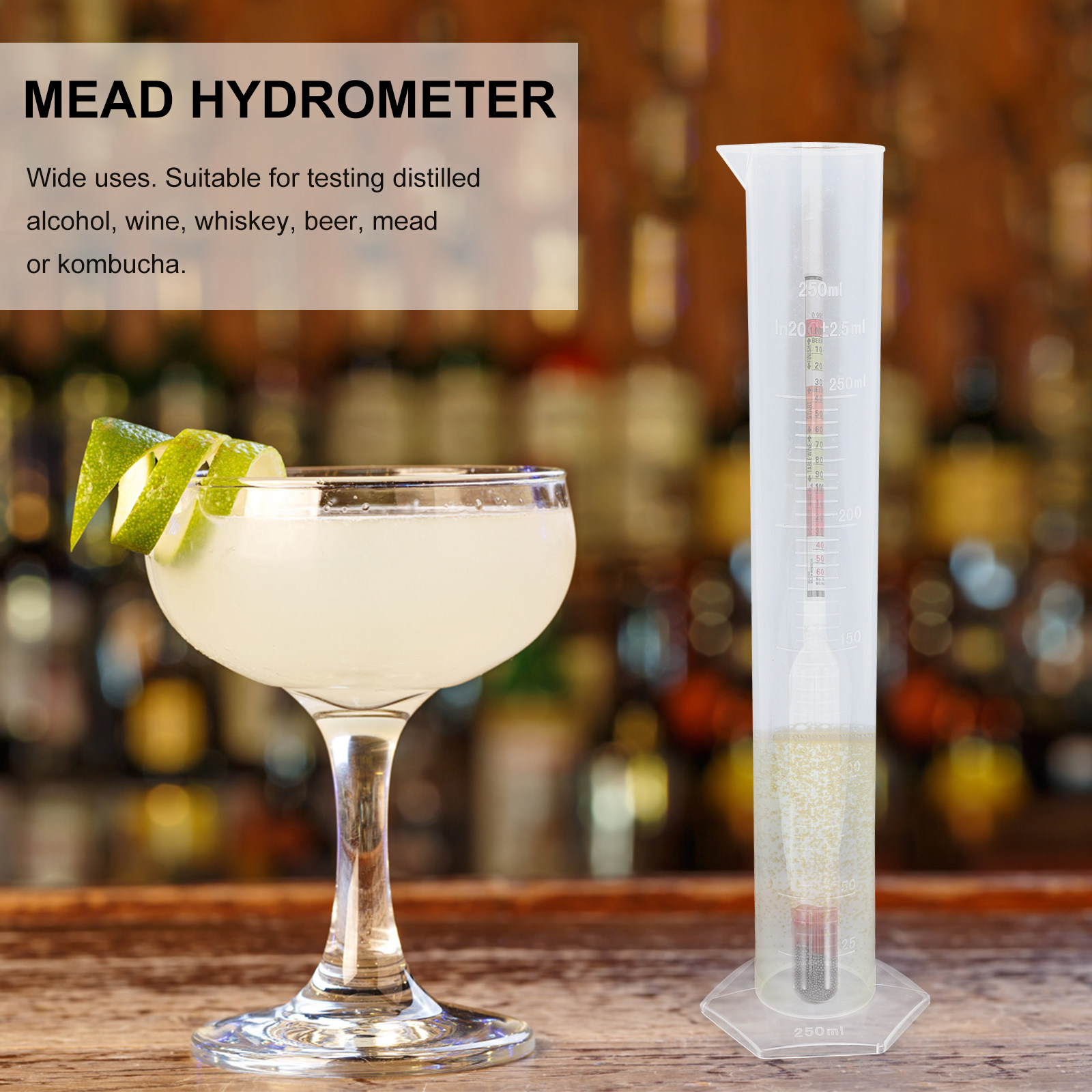 Wine Beer And Mead - 1Set Premium Hydrometer and Test Jar