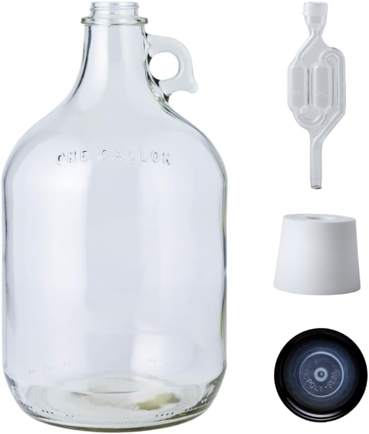 1 Gallon Glass Jug with Rubber - Wine Beer And Cider recension och pris