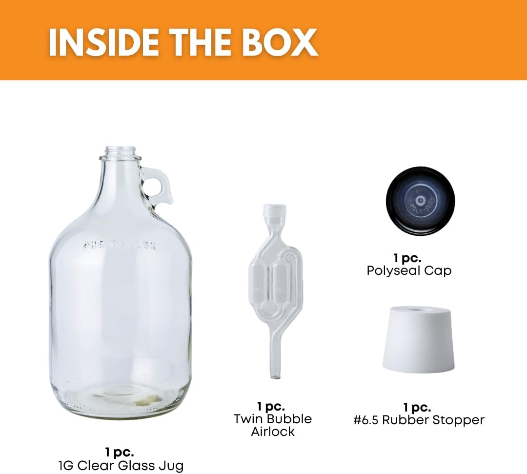 1 Gallon Glass Jug with Rubber - Wine Beer And Cider recension och pris