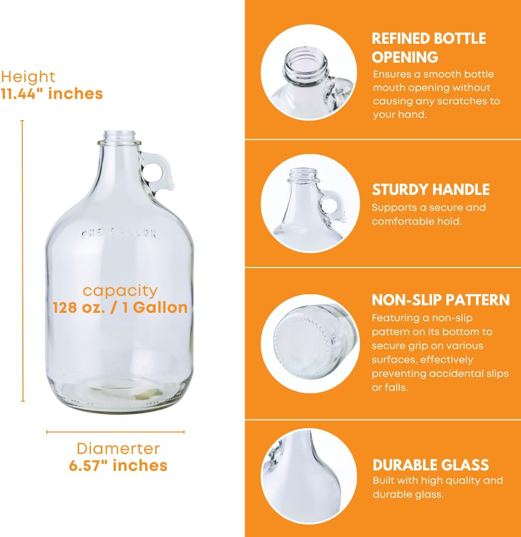 1 Gallon Glass Jug with Rubber - Wine Beer And Cider recension och pris
