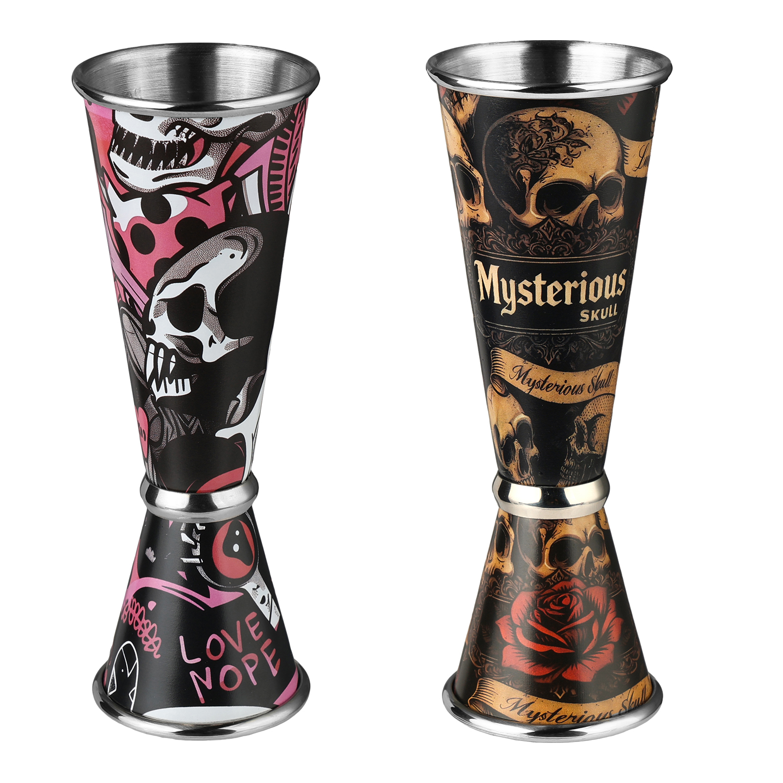 30/60ml Retro Skull Cocktail W - Spirit Measure Jigger recension och pris