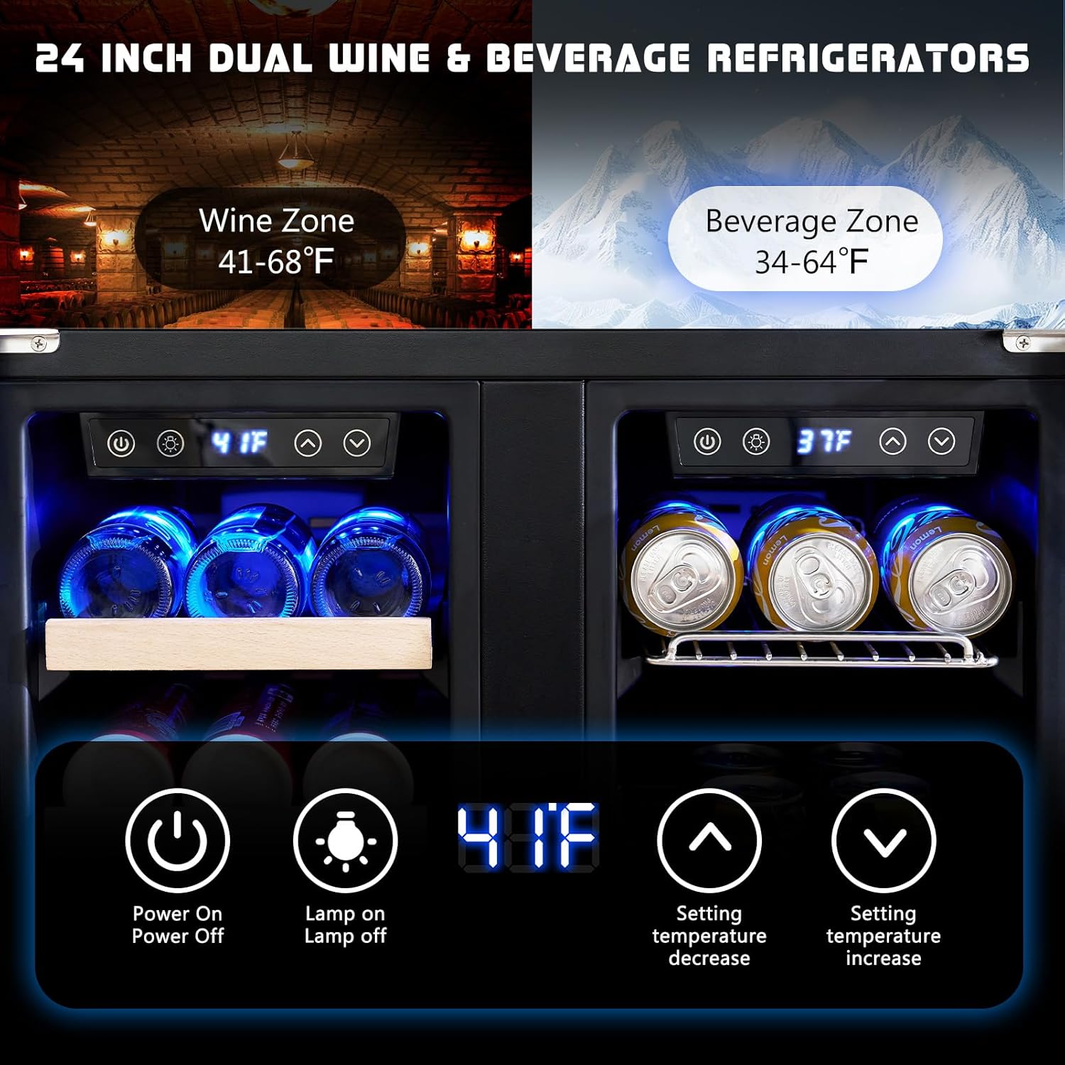 Beverage Refrigerator - 24-Inc - Wine Beer Dual Zone recension och pris