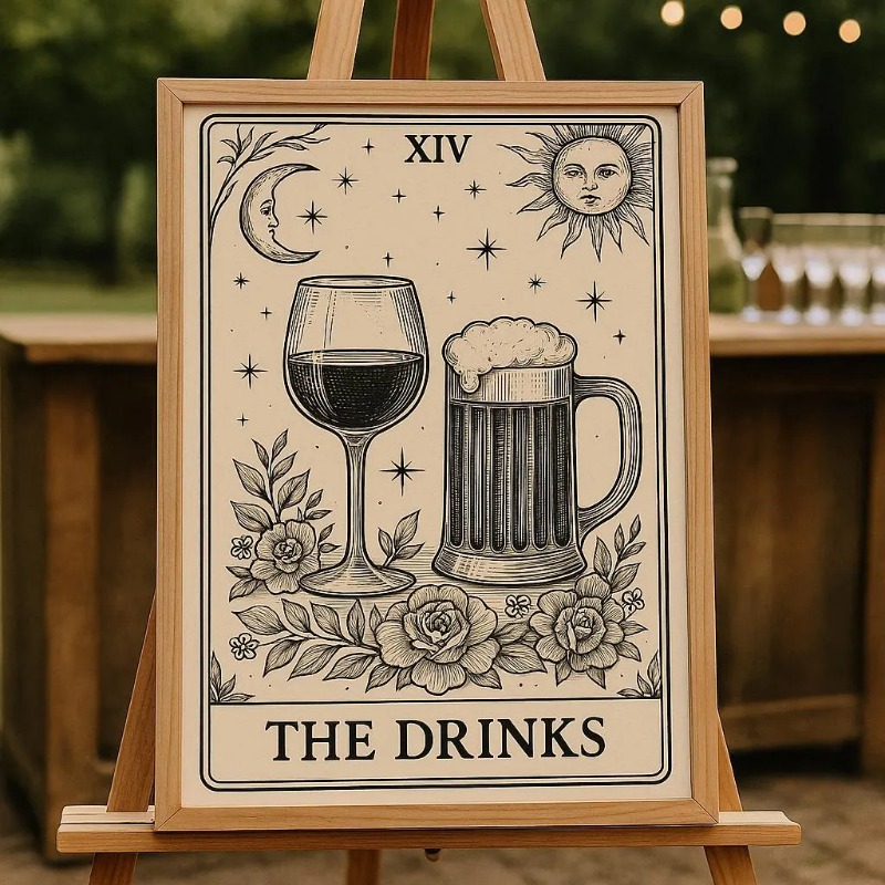 Vintage Tarot Wedding Poster B - Wine Beer Menu recension och pris