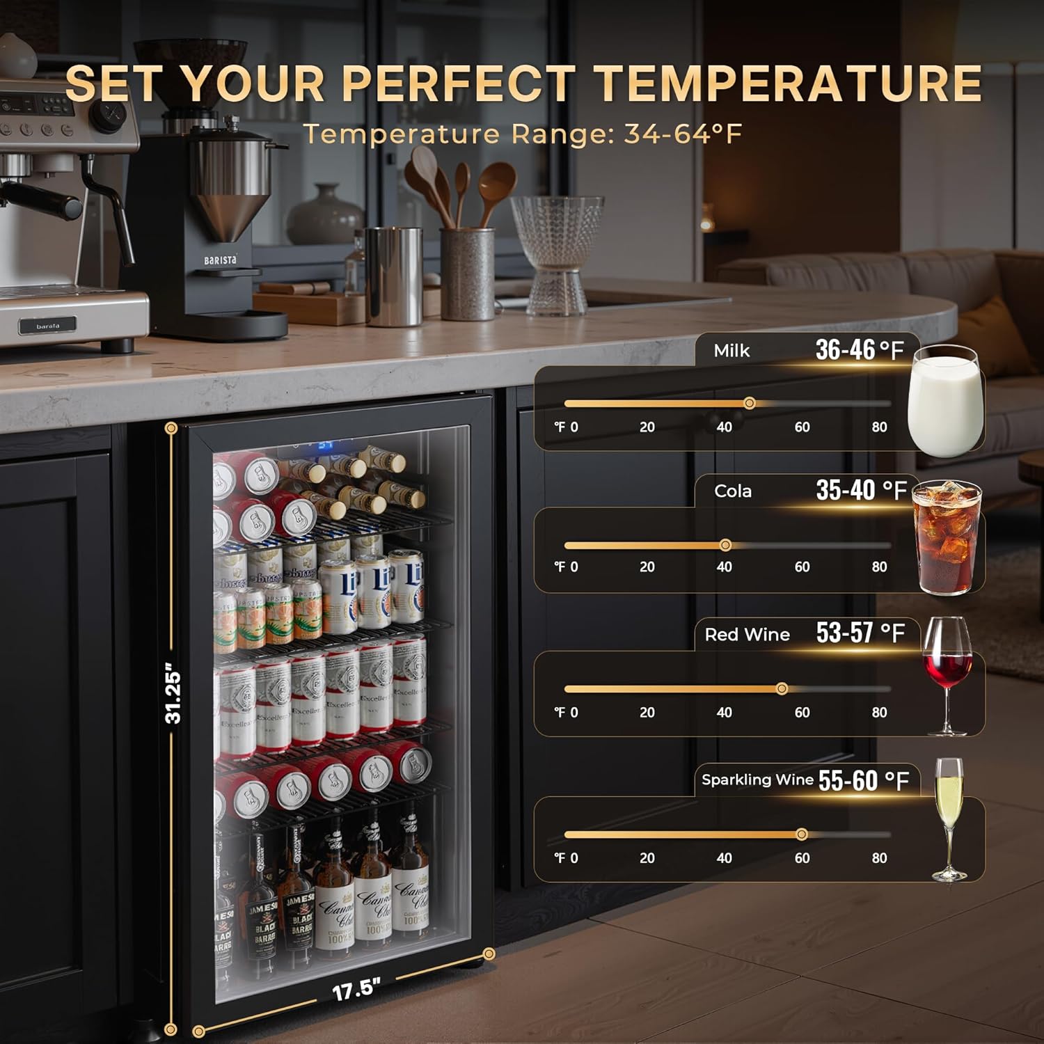 130 Can Beverage Refrigerator, - Wine Beer Mini Fridge recension och pris
