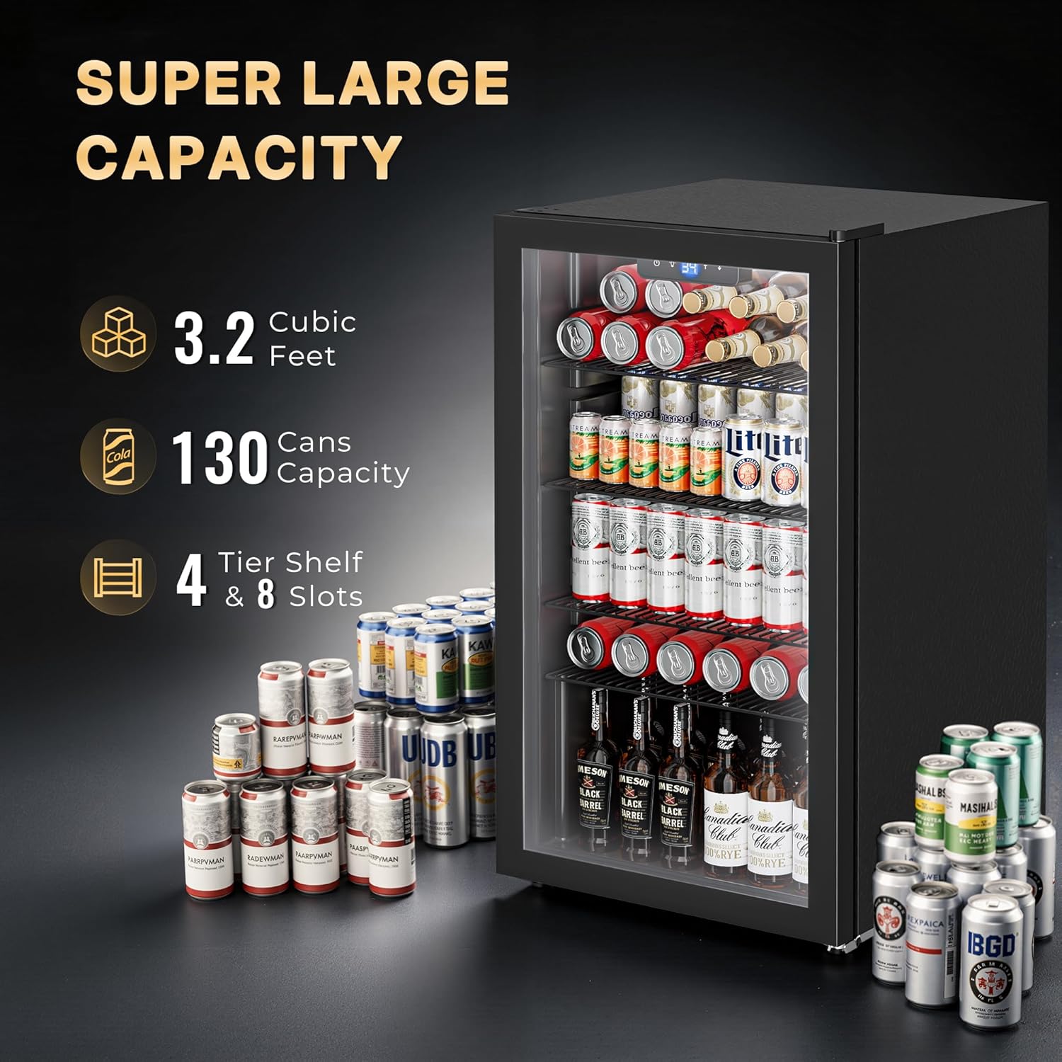 130 Can Beverage Refrigerator, - Wine Beer Mini Fridge recension och pris