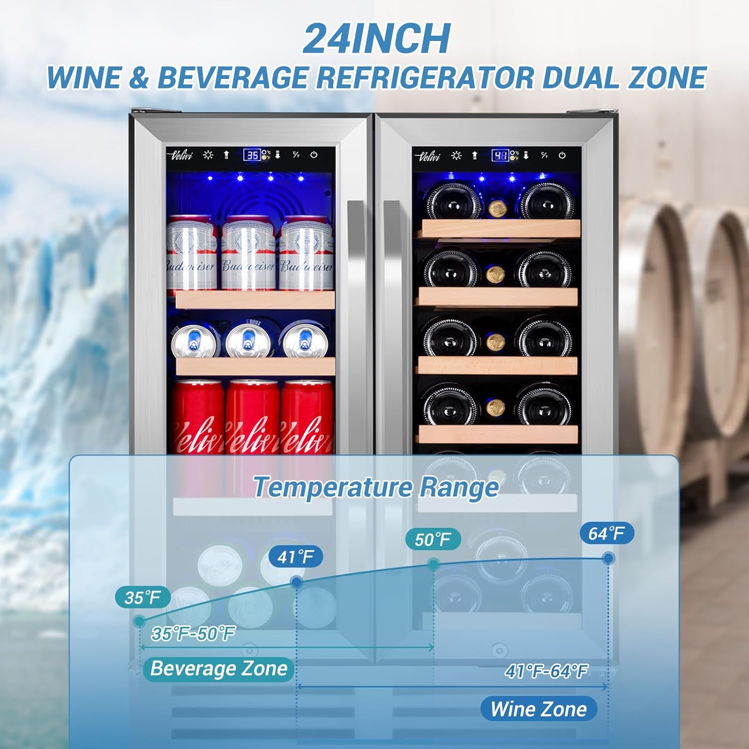24 Inch Beverage Refrigerator  - Wine Beer Dual Zone recension och pris