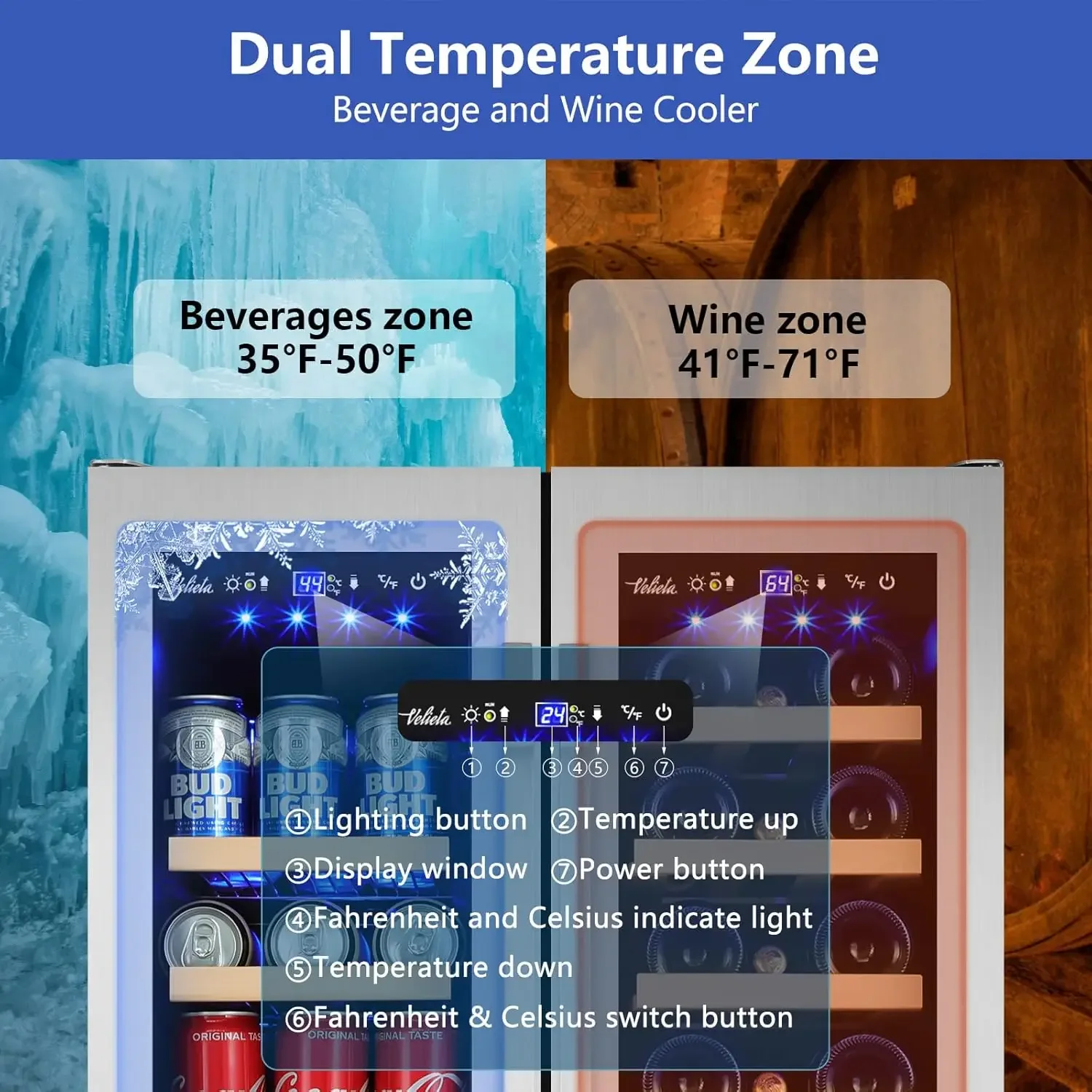 Wine and Beverage Refrigerator - Wine Beer Dual Zone recension och pris