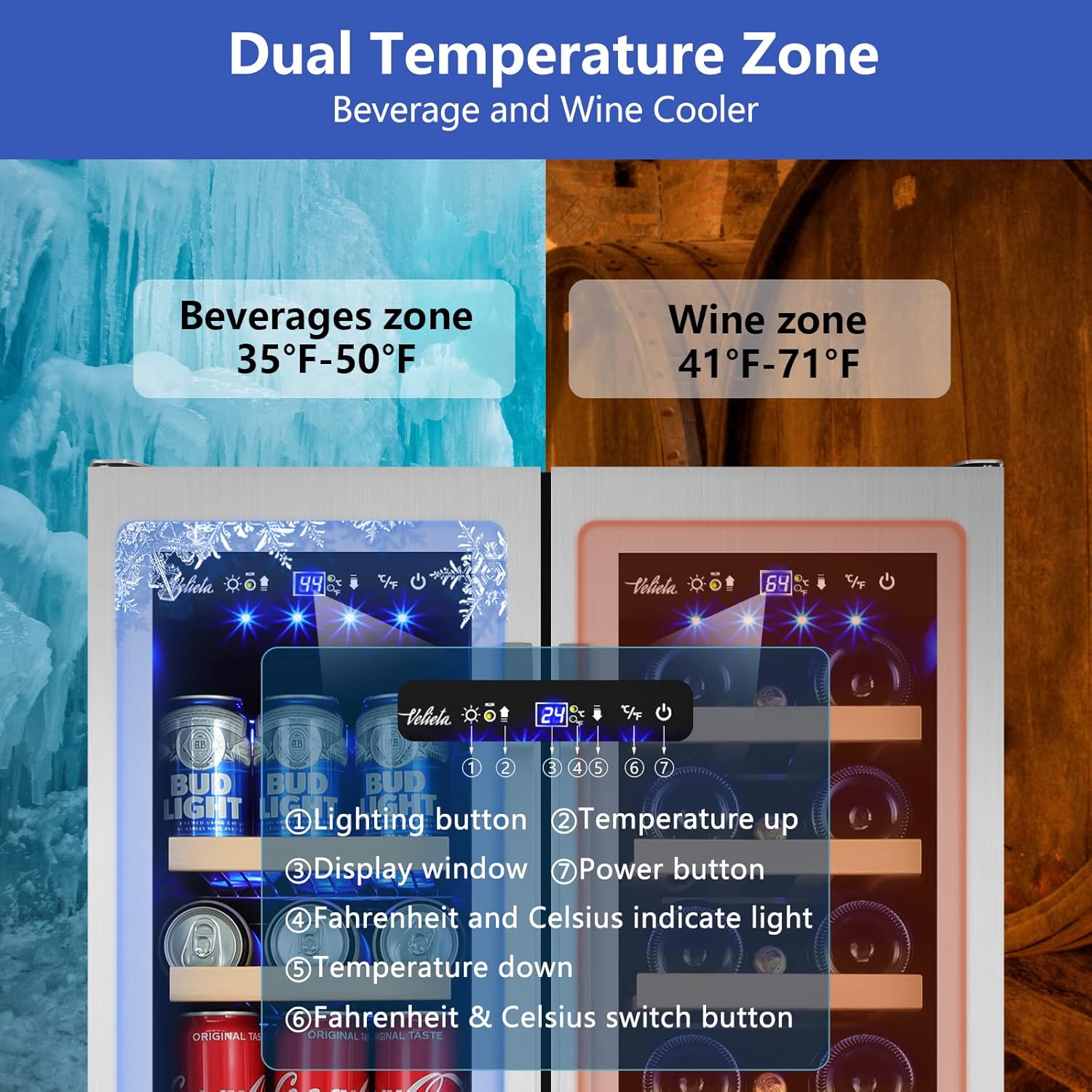Wine and Beverage Refrigerator - Wine Beer Dual Zone recension och pris