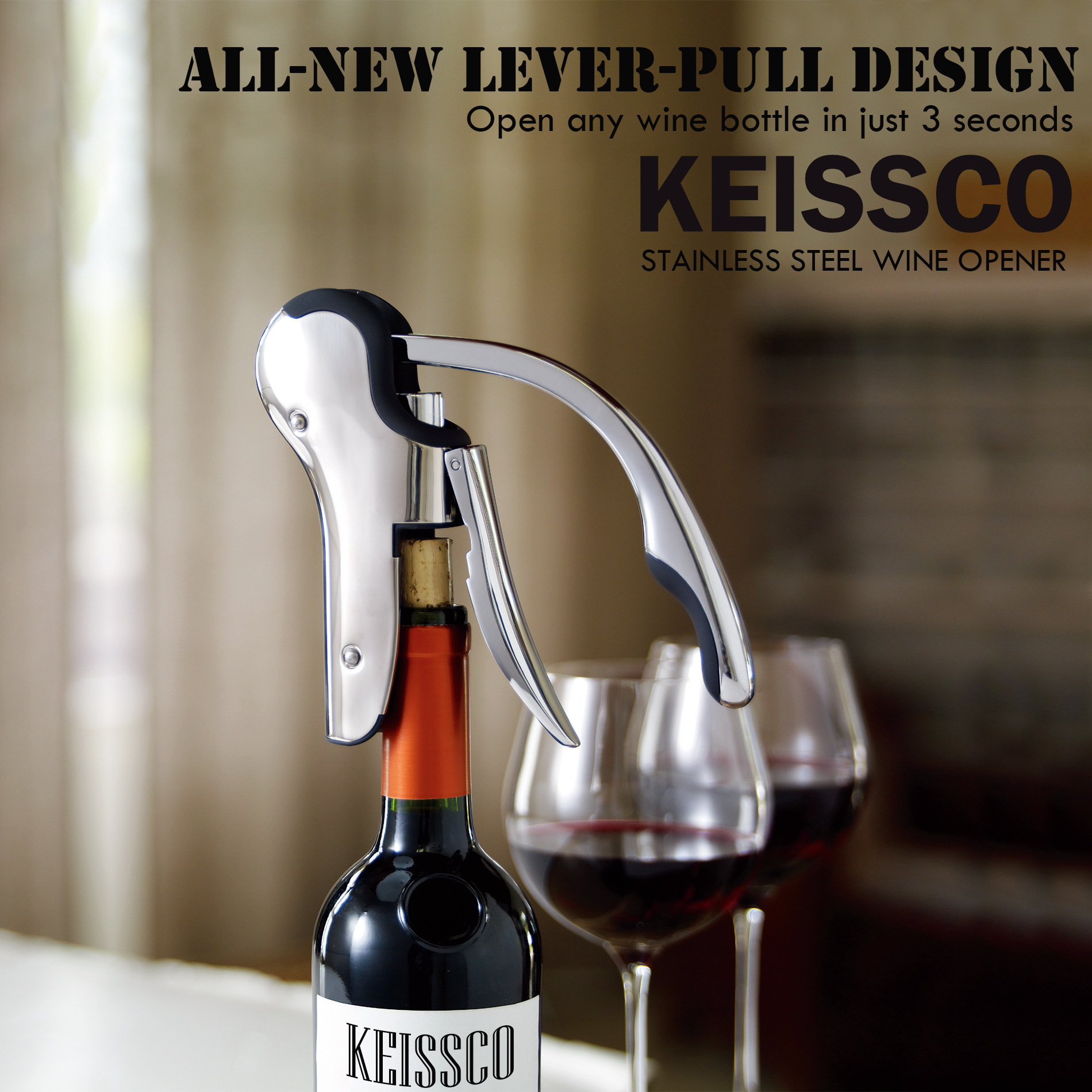 Keissco Compact Wine opener St - Cork Screw Lever recension och pris