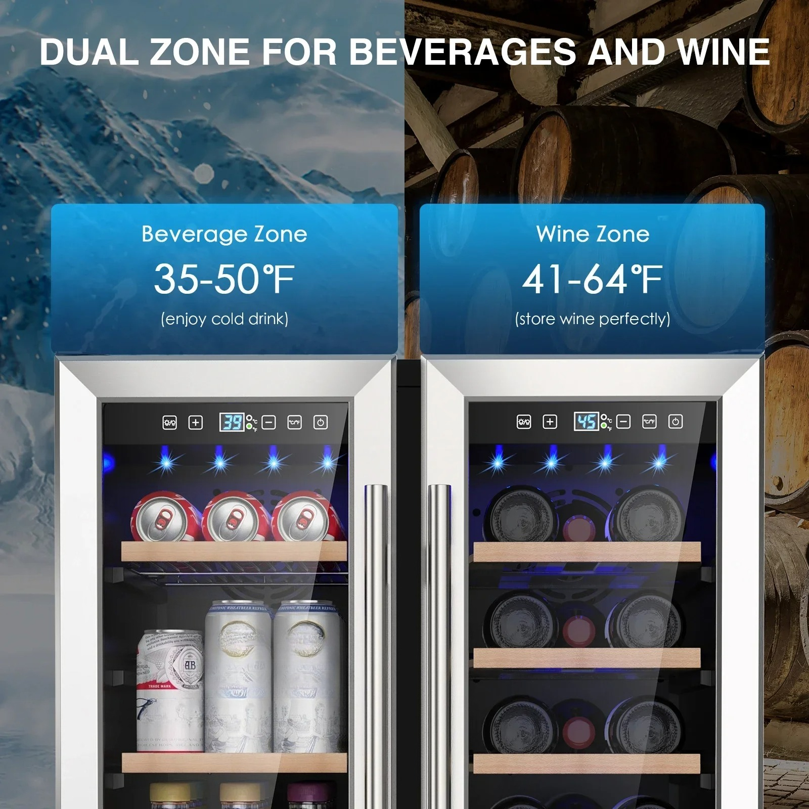 Wine and Beverage Refrigerator - Wine Beer Dual Zone recension och pris