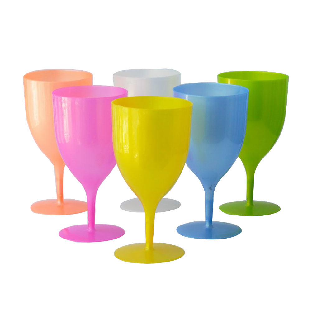 6Pcs Colorful Plastic Goblet S - Wine Beer Glass Set recension och pris