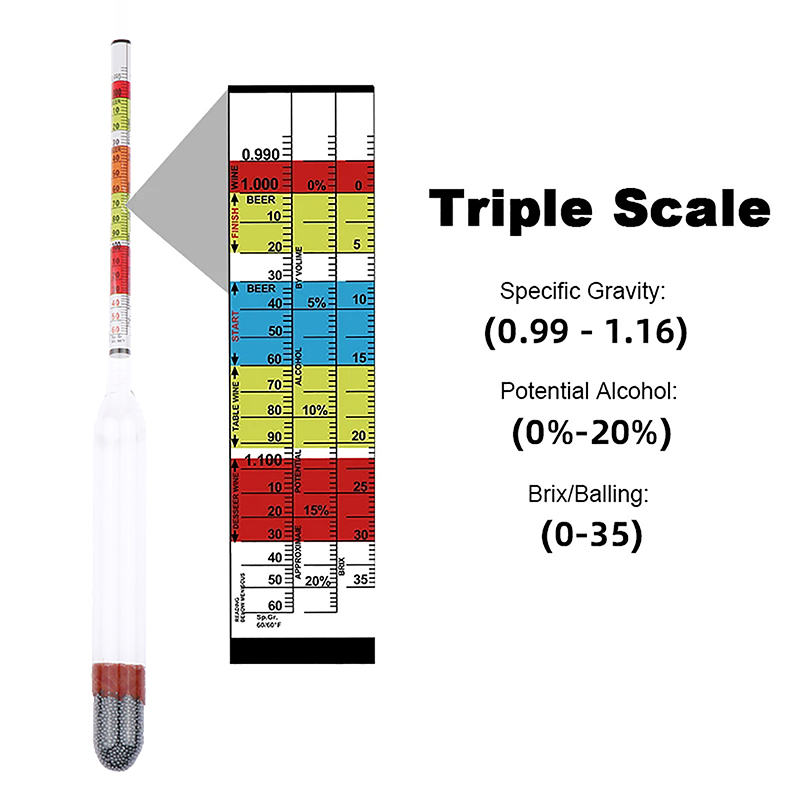 Triple Scale Hydrometer For Ho - Wine Beer And Cider recension och pris