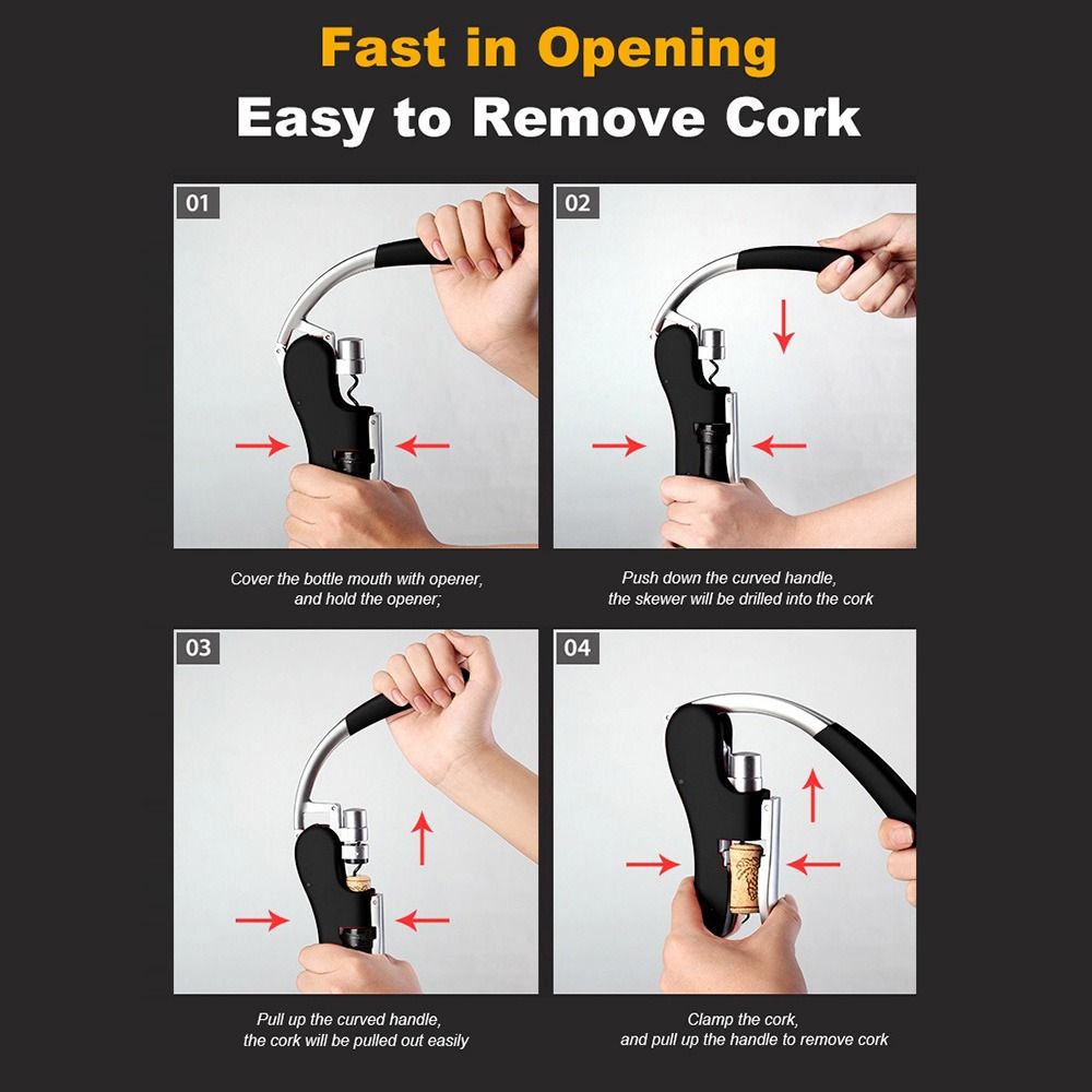 Bottle Opener Zinc Alloy Red W - Cork Screw Lever recension och pris