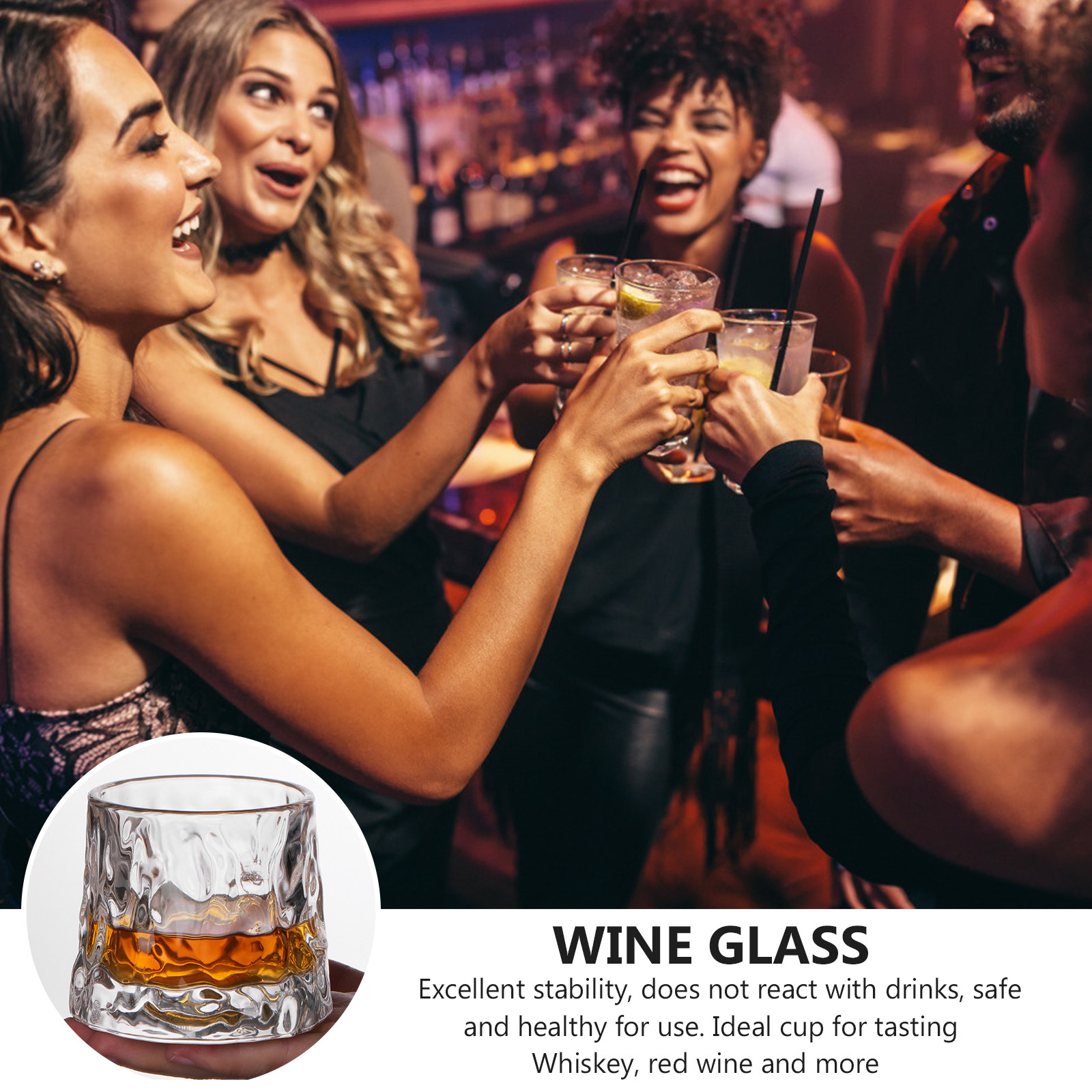 1Pcs Hammered Wine Glass Cup P - Wine Beer Bar recension och pris