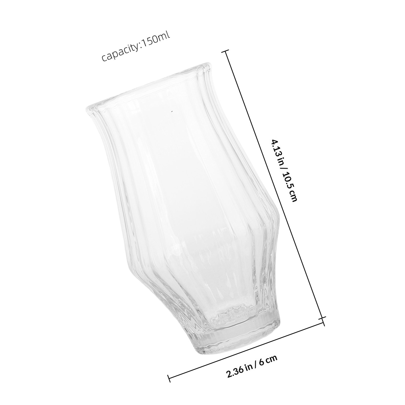 150Ml Glass Coffee Cups Ribbed - Wine Beer Glass Set recension och pris