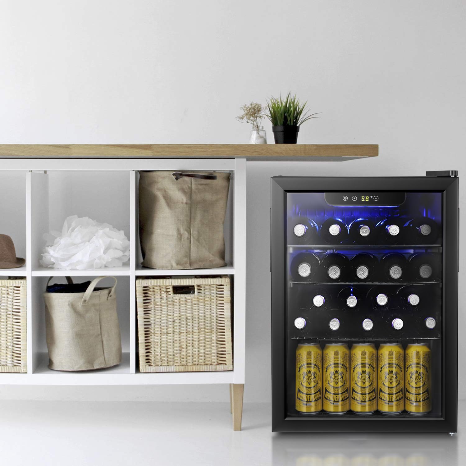 16 Bottle Wine Cooler/Cabinet  - Wine Beer Mini Fridge recension och pris