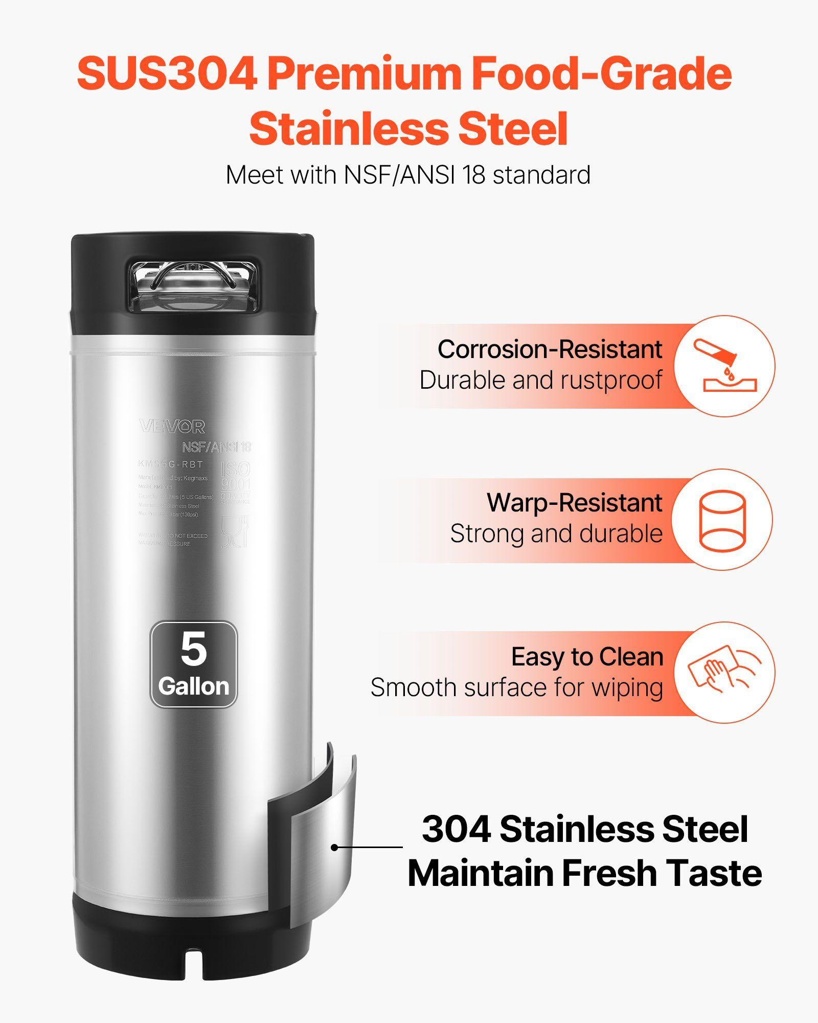 SUS304 5gal/19L Corny Keg 2-Pa - Wine Beer And Cider recension och pris